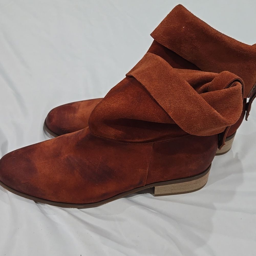 Antelope Cari X34 Rust Tobacco Suede Pull On Heeled Ankle Boot NWOT EU 40 - Picture 5 of 12